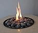 24 PCS Fireplace Ceramic Pebbles for Firepits ，for All Types of Indoor, Gas Inserts, Ventless & Vent Free, Electric, or Outdoor Fireplaces & Fire Pits. Realistic Clean Burning Accessories … (grey)