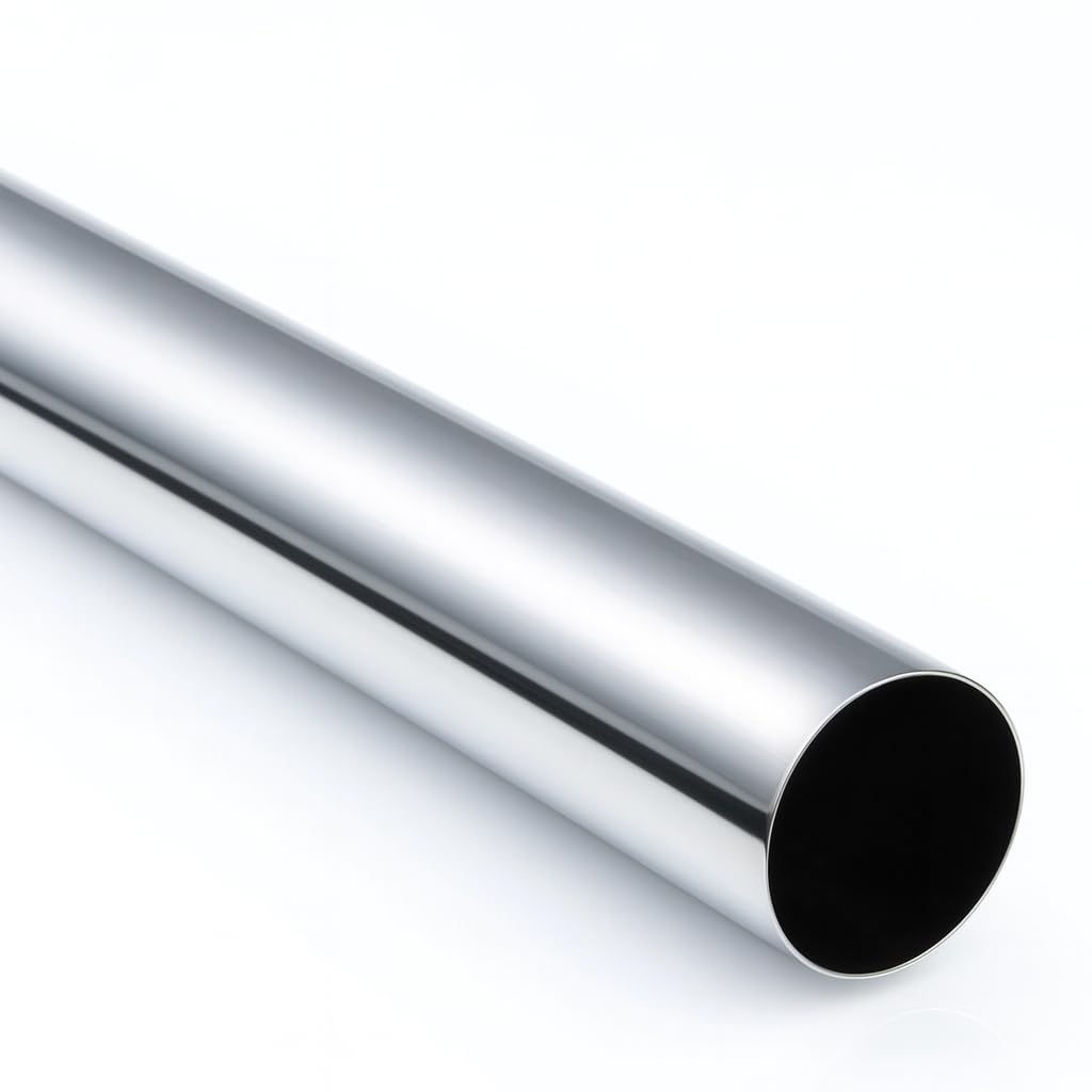 William Hopkins Decorative Round Tube – Brass & Chrome Plated Steel – 19mm & 25mm x 914mm Wardrobe Rail/Furniture Tube (Chrome Plated, 19mm)