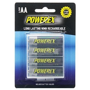 Powerex MHRAA4 Powerex AA 2700mAh 4-Pack Rechargeable Batteries