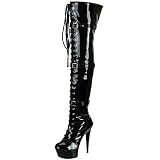 EETTARO Women's Over The Knee Boots - Lace Up, Side Zip, Block Heel Riding Boots (Multiple Colors)