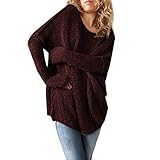 JUNKE Women Loose Long Sleeve Fall Winter Oversize Sweater Jumper