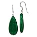925 Sterling Silver Green Jade Teardrop Drop Dangle Earrings