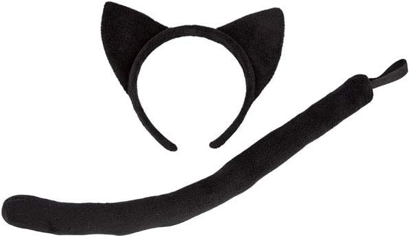 Unbekannt Schwarze Katze Tier Ohren Und Schwanz Kostum Zubehor Halloween Karneval Erwachsene Amazon De Spielzeug