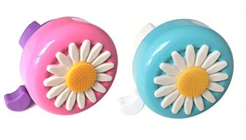 Aimyoo Set of 2 Blue & Pink Kids Toddlers Bicycle Bells – Daisy Bike Ring Horn , Clear and Loud Ringtone Alert