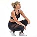 Gillberry High Waist Fitness Yoga Sport Pants Printed Stretch Points Leggings (S, black)