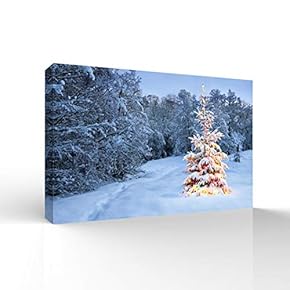 Canvas Wall Art Merry Christmas Pictures Home Wall Decorations for Bedroom Living Room Paintings Canvas Prints Framed - 12x18 inches