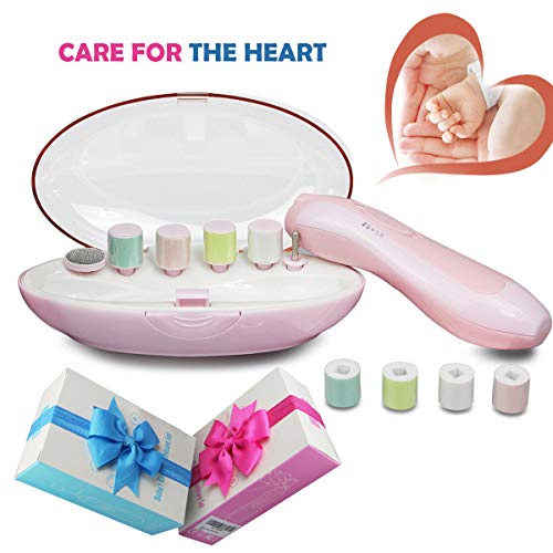 Upgraded Baby Nail Trimmer, Helesin Safe Electric Baby Nail File Quiet Nail Clippers Kit for Newborn, Infant, Todder and Mom-Care (Gift Package)