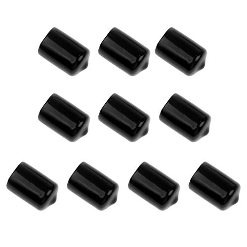 10 Pieces Snooker Billiard Cue Tip Rubber Protector Accessory Fit for Protecting The Pool Cue (Black)