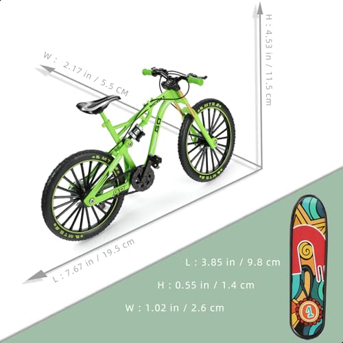 1:8 Scale Die-Cast Alloy Mini Mountain Bike Bicycle Model Toy Finger BMX Toy Desktop Decoration Crafts for Cycling Lovers(Green)