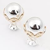1pair Fashion Celebrity Runway Double Sided Hollow Pearl 11mm Earrings Reversible Pearl Studs Ear 18k Gold Plated (F797)