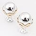 1pair Fashion Celebrity Runway Double Sided Hollow Pearl 11mm Earrings Reversible Pearl Studs Ear 18k Gold Plated (F797)
