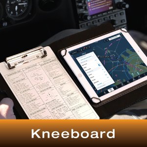 MYGOFLIGHT iPad Folio C Kneeboard for 12.9" iPad/Tablet with 360 Rotation (Black, Leather)