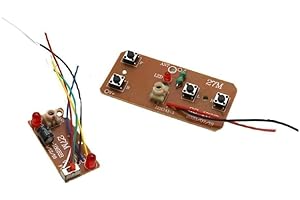 2Pcs 27MHz RC Transmitter and Receiver Kit - 4-Channel Remote Control Board for DIY Toy Cars, Robots and App-Controlled Vehic