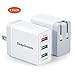 2 Pack USB Quick Charge 3.0 Wall Charger 30W, Deep Dream Multiport USB Wall Charger Plug Adapter, Fast Charger Block Compatible with iPhone 12/11/Pro/XS Max/XR/8/8+/Galaxy S10/S9/S8/Plus/Note 9/8