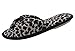 HomeIdeas Women’s Open Toe Bow Heeled House Slippers, Indoor Outdoor Shoes with Leopard / Zebra Pattern