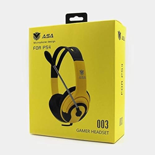 ASA 003 Wired Over-Ear Gaming Headset With Microphone yellow