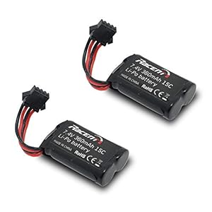 VOLANTEXRC 2pcs 7.4V 360mAh Lilon Battery for Remote Control Boat 795-1, 795-2, 795-3, 796-1