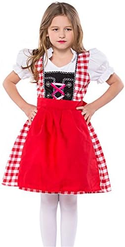 Bavarian Girl Costume,German Bavarian Children Dirndl Dress for Oktoberfest Halloween Carnival, Cosplay,Christmas