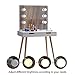 GLS White Large Makeup Vanity Table Desk with Drawers and Mirror Jewelry Armoire and LED Light