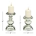 Deco 79 Glass Handmade Decorative Candle Holder Turned Style Pillar Candle Stand, Set of 2 Candlestick Holder 9