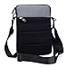 Black & Grey Messenger Slim Sleeve Bag Case (w/Strap) NuVur for HP Pavilion x2 Detachable 2 in 1 10.1
