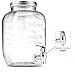 FineDine Glass Beverage Dispenser Mason Jar with Leak Proof Spigot, 1 Gallon
