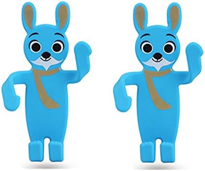 JINGRAN Home Use Silicone Cell Phone Holder Remote Control Holder Wall Outlet Decoration Holder-2 Packs (Blue Rabbit)