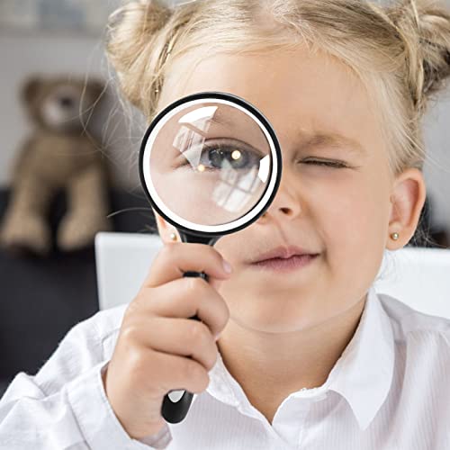 HAKACC 2 Stück Lupe Handheld, 2,5-fache und 4-fache Leselupe 75mm Handlupe für Senioren Kinder Hobbybeobachtung Zeitungen Lesen Insekten