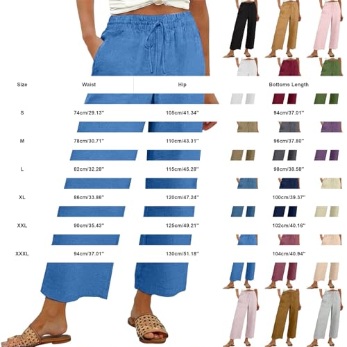 Summer Crop Pants for Women 2023 Trendy | Cropped Pants Women Dressy Blue