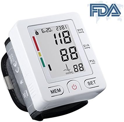Automatic Wrist Blood Pressure Monitor FDA Approved with Portable Case, Two User Modes, Adjustable Wrist Cuff,IHB Indicator and 90 Memory Recall [2017 NEW VERSION] (White)