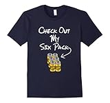 Mens Funny Check Out My Six Pack Beer Not Abs T-shirt XL Navy