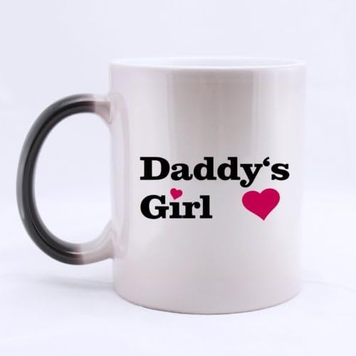 Homey Sweet Design "Daddy's Girl" Ceramic Morphing Mug 11 Ounces Heat Sensitive Color Changing Mug - Good Gift Idea