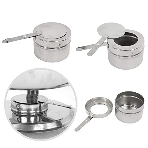 Epetlover Round Chafing Dish 5 Quart Full Size Stainless Steel Chafer dish Warmer Set with Food Pan, Water Pan, Fuel Holder and Dome Cover for Kitchen, Buffet, Chef Team, Banquet - Thumbnail 6