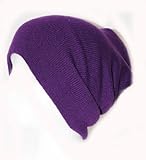 ALL 1N ALL Ribbed Beanie Hat Slouch Style Skull Cap Ski Hat Purple