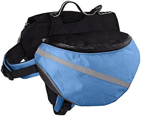 Noa54fran Comfortable, Breathable & Lightweight, Adjustable Saddle Bag Dog Backpack Adjustable Pet Carrier Hiking Camping Vest with Pockets - Blue L