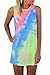 Creabygirls Womens Sleeveless Tie-dye Round Neck Mini Dress(Medium)