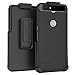 Nexus 6P Belt Case, Encased (SlimShield Edition) Secure Fit Holster Clip + Easy-Grip Slider Shell (Smooth Black)