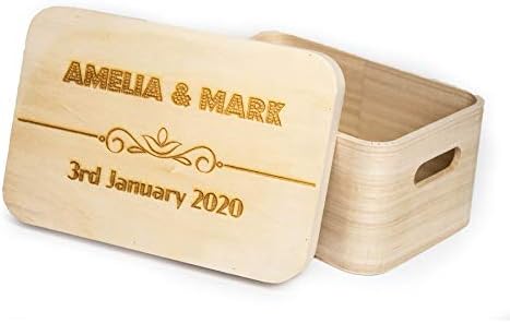 Caja de Madera con Tapa, Personalizada con su Texto Grabado: Amazon.es: Hogar