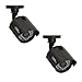Q-See QTH7211B-2 | Two Analog HD Bullet Security Cameras with 720p HD | Weatherproof Surveillance System with Night Vision up to 100 Ft | Limited 2 Year Warranty | Black