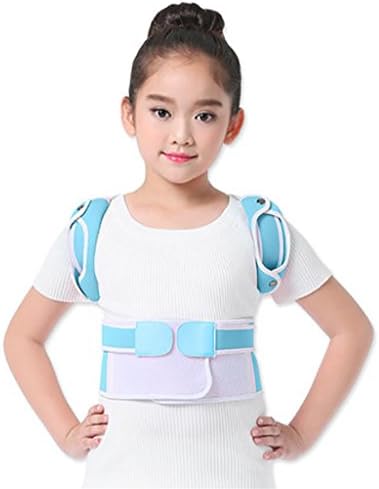 JZLV Posture Corrector Back Correction Therapy Belt Shoulder Brace Correct Posture Back Support children students , blue , xl