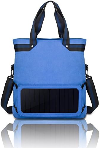 HOWO Solar Charger Portable Solar Panel Energy Rugged Shockproof USB Port for iPhone, Android Smart Phone (Blue)