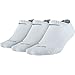 NIKE Unisex Dry Cushion No-Show Training Socks (3 Pairs), White/Flint Grey, Large