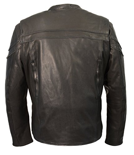 Milwaukee Leather Men's Premium Leather Vented Scooter Jacket (Black, 5X-Large)