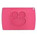 Qshare - Silicone Placemat 15''x10''x1.1'', One-Piece Plate for Babies, Toddlers, and Kids, BPA-Free FDA Approved Dinnerware, Suctions to Table, Dishwasher & Microwave Safe