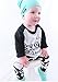 Baby Boys Long Sleeve Letters Little Heart Breaker Print T-Shirt and Panda Pants Outfit Set Black