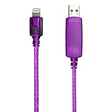 Pilot Electronics EL-1402PU Electroluminescent V2 Charge/Sync iPhone 5 Cable, Purple