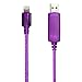 Pilot Electronics EL-1402PU Electroluminescent V2 Charge/Sync iPhone 5 Cable, Purple