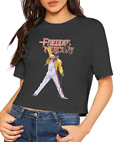 JENNASTOLZZ Woman's Freddie Mercury Cute Music Band Short Sleeves Lumbar T Shirt Gift