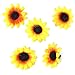 Pixnor 100x Artificial Gerbera Daisy Flowers Heads for DIY Wedding Party (Yellow Sunflower)