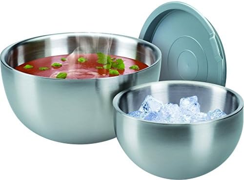 GSW 824019 Thermal Bowl Thermal Bowl Set including Plastic Lid, Set of 6 Stainless Steel Silver, 26.5 x 26.5 x 13 cm 6 Units - Image 3